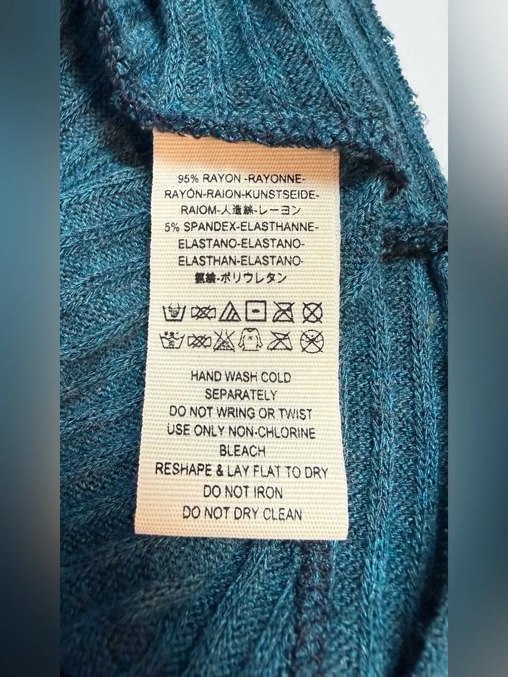 We The Free FP Love Split Open-Back cowl neck knit top in Deep Teal size M